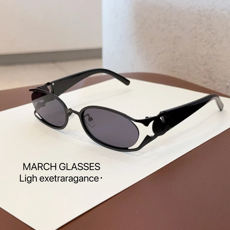 Trendy Brand Sun Glasses New Fashion Women's Sunglasses Oval Classic High-end Women's Retro Versatile Luxury Design Girl Glasses