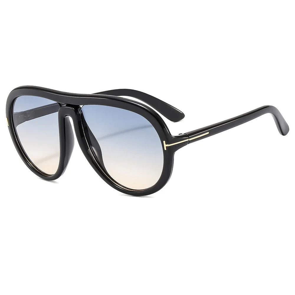 2024 New Fashion Luxury Round Oversized Sunglasses For Women Men Retro Pilot Sun Glasses Gradient Shades UV400 Eyeglasses