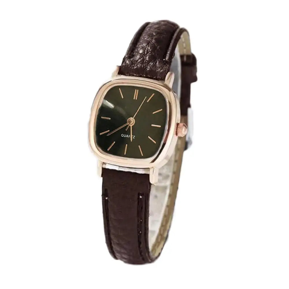 Women Watches Vintage Small Dial Watch PU Leather Strap Quartz Wrist Watch Clock Men Women Casual Simple Watch