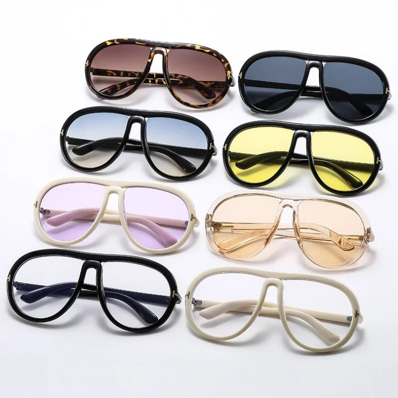 2024 New Fashion Luxury Round Oversized Sunglasses For Women Men Retro Pilot Sun Glasses Gradient Shades UV400 Eyeglasses