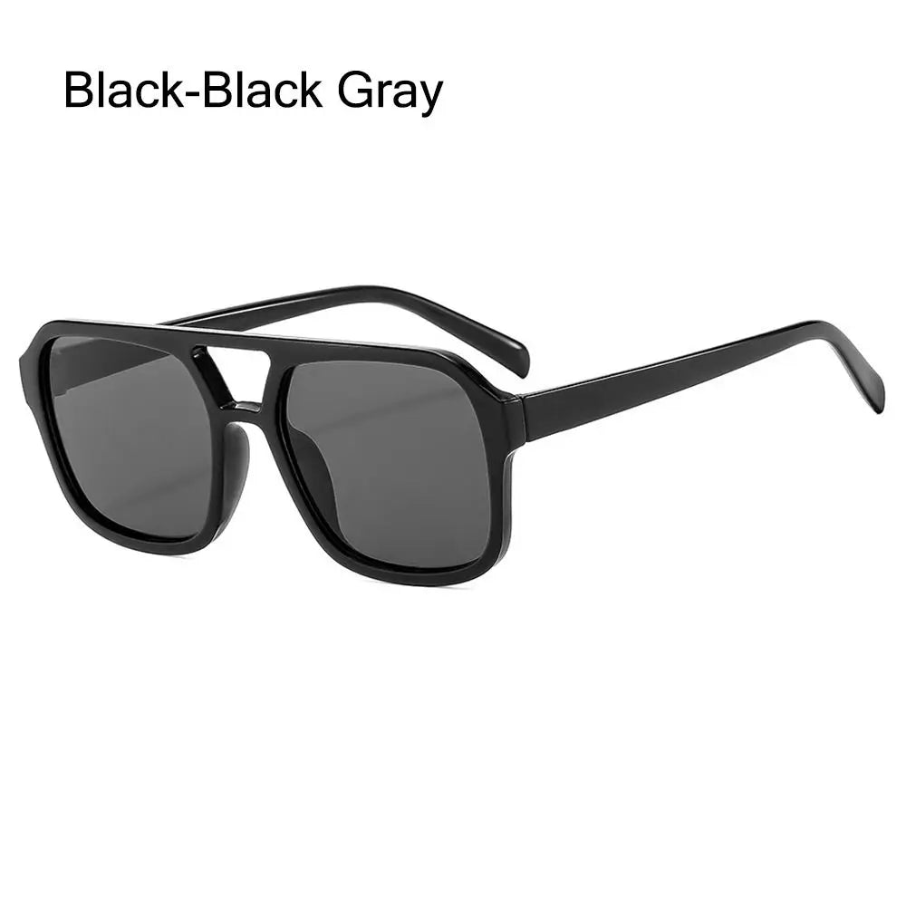 Punk Square Frame Sunglasses Anti-UV Retro Sunglasses Beach Eye Protection Black Shades Glasses for Women Men Travel Accessories