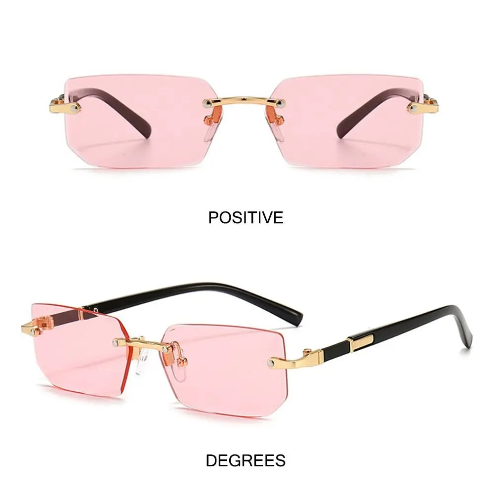 Rimless Sunglasses Rectangle Fashion Popular Women Men Shades Small Square Sun Glasses For Female male Summer Traveling Oculos