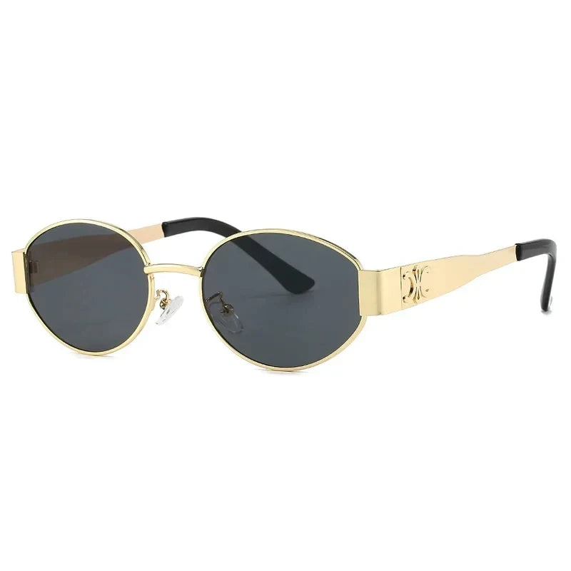 Luxury Metal Brand Sunglasses for Men and Women Unisex Designer Fashion Sun Glasses Oval Unisex Stylish Eyewear Shades UV400