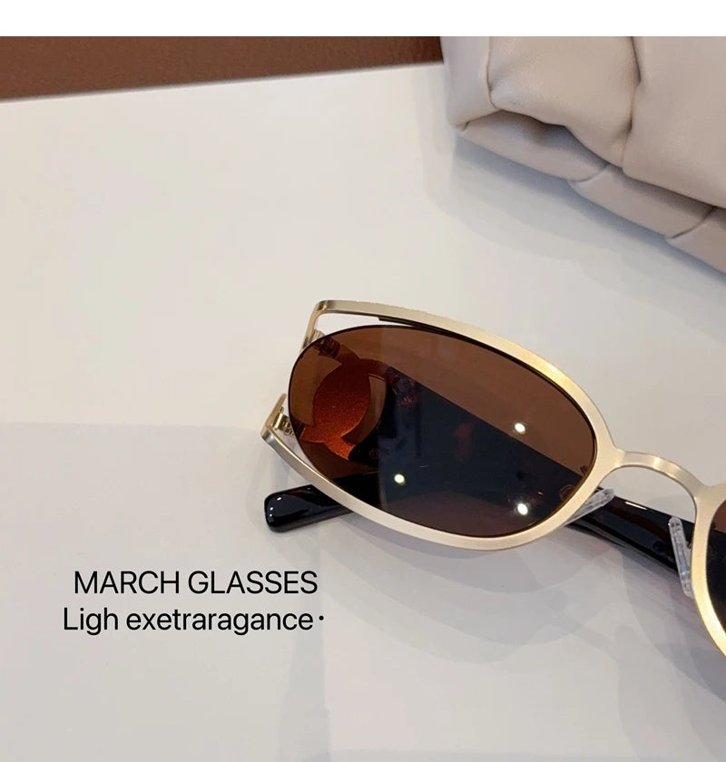 Trendy Brand Sun Glasses New Fashion Women's Sunglasses Oval Classic High-end Women's Retro Versatile Luxury Design Girl Glasses