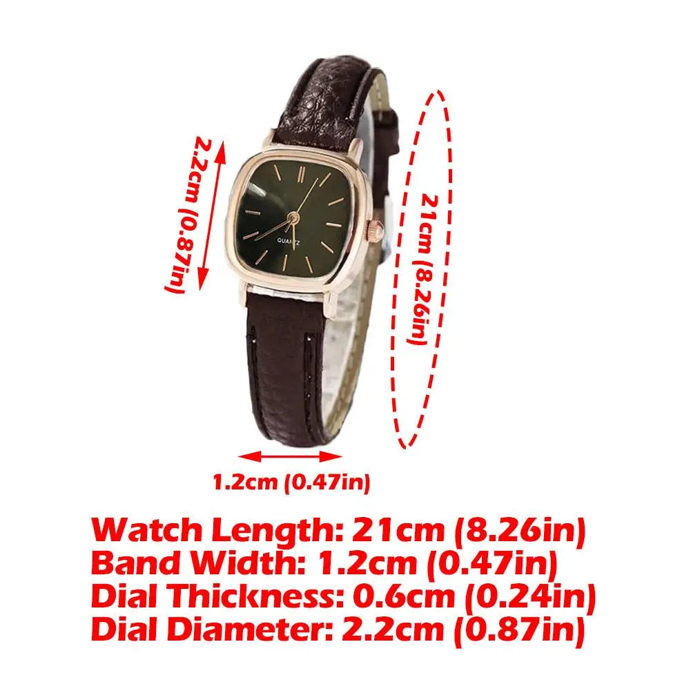 Women Watches Vintage Small Dial Watch PU Leather Strap Quartz Wrist Watch Clock Men Women Casual Simple Watch