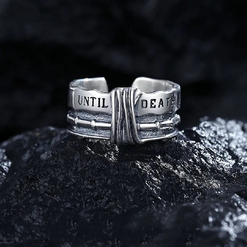 New Fashion Silver Color Open Finger Ring Letters Words Wish Wide Punk Stackable For Women Girl Jewelry Gift Dropship