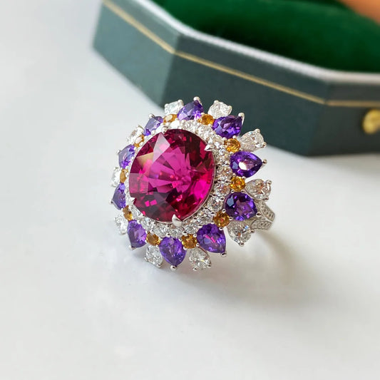 925 Silver Ring Oval Vintage Real Ruby Rings for Women Engagement Gemstone Wedding Band Fine Jewelry Gift