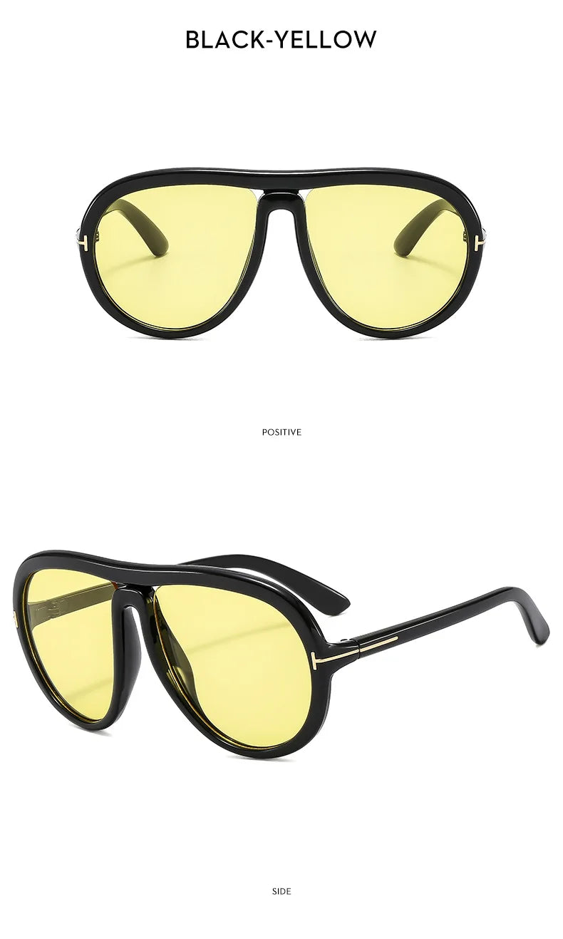 2024 New Fashion Luxury Round Oversized Sunglasses For Women Men Retro Pilot Sun Glasses Gradient Shades UV400 Eyeglasses