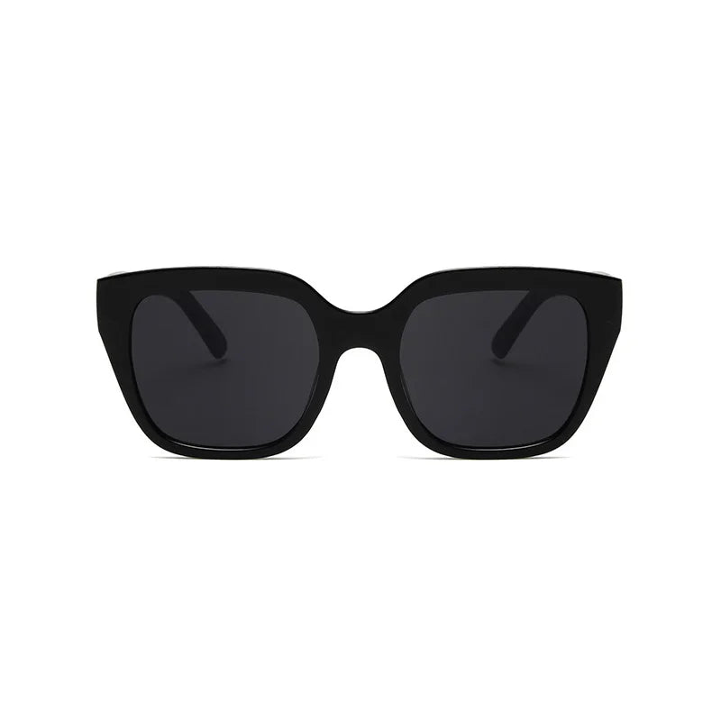 SHONEMES Square Sunglasses Vintage Men Women Shades Big Frame Outdoor UV400 Sun Glasses Black White for Female Male