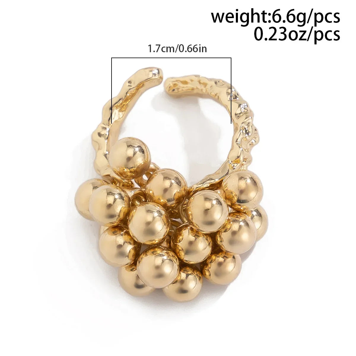 Trendy Big Women's Rings with Irregular Hollow Imitation Pearl Ins Style Niche Alloy Open Ring African Jewelry for Dubai Gifts