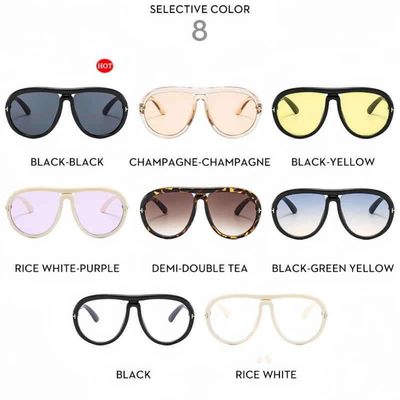 2024 New Fashion Luxury Round Oversized Sunglasses For Women Men Retro Pilot Sun Glasses Gradient Shades UV400 Eyeglasses