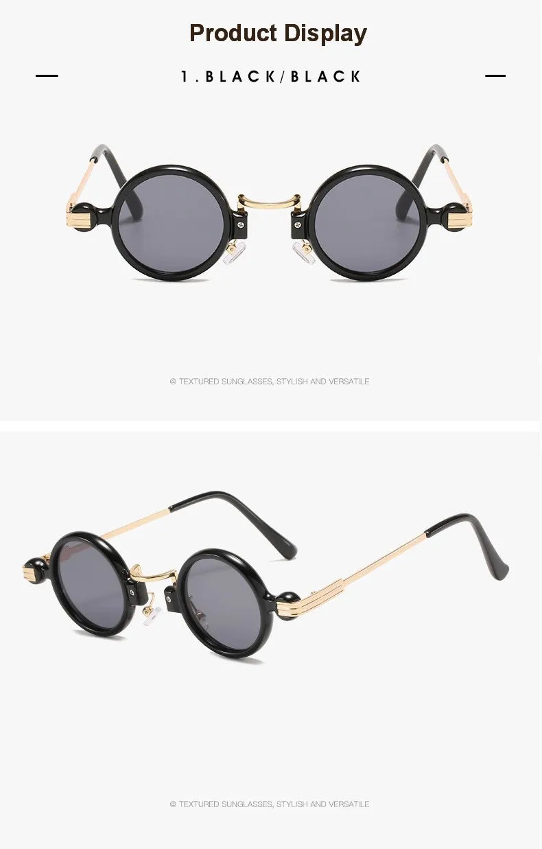 Small Round Sunglasses For Men Women Retro Steampunk Sun Glasses Male Female Metal Frame Eyewear Shades Oculos De Sol UV400