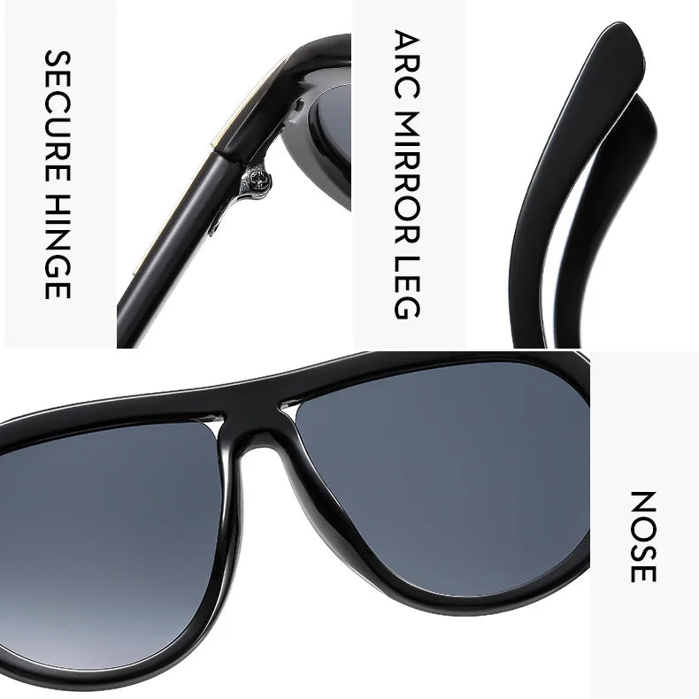 2024 New Fashion Luxury Round Oversized Sunglasses For Women Men Retro Pilot Sun Glasses Gradient Shades UV400 Eyeglasses