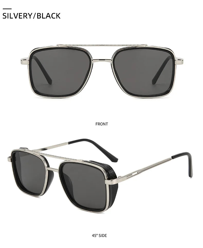 2025 Ins Popular Square Sunglasses Women Men Brand Designer Metal Gradient Steanpunk Sun Glasses for Men Driving Shades UV400