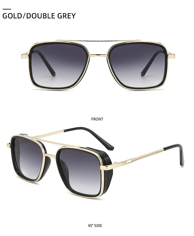 2025 Ins Popular Square Sunglasses Women Men Brand Designer Metal Gradient Steanpunk Sun Glasses for Men Driving Shades UV400