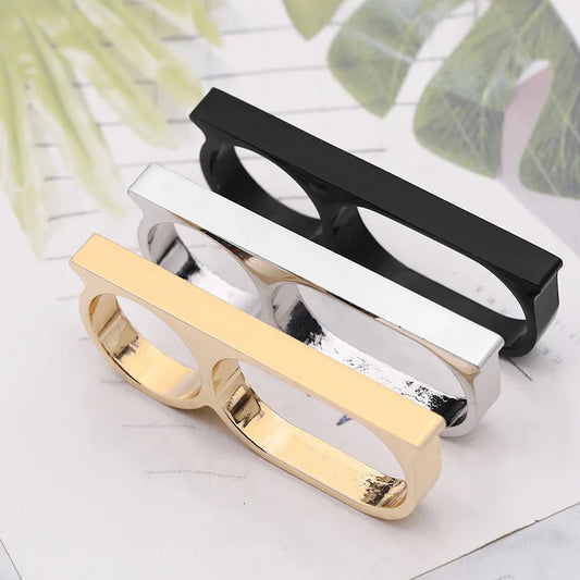 Three Finger Rings Man Metal Vintage Hard Ring For Party 3 Fingers Ring Rock Style Hip-hop Lover Gift For Boyfriend Masquerade