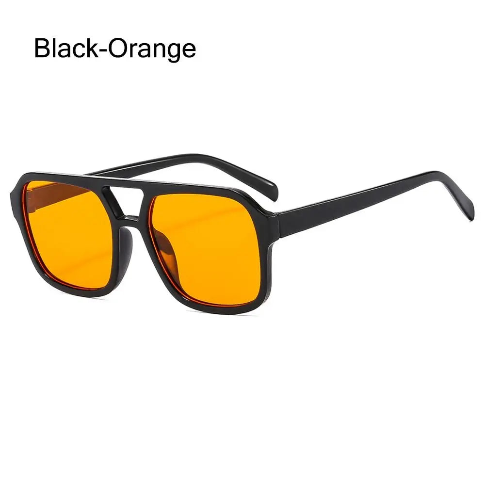 Punk Square Frame Sunglasses Anti-UV Retro Sunglasses Beach Eye Protection Black Shades Glasses for Women Men Travel Accessories