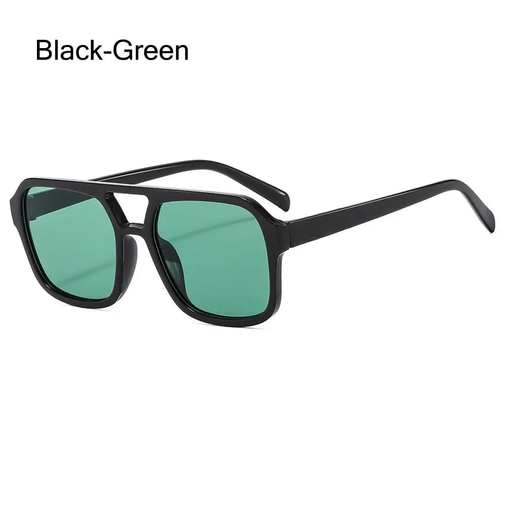 Punk Square Frame Sunglasses Anti-UV Retro Sunglasses Beach Eye Protection Black Shades Glasses for Women Men Travel Accessories