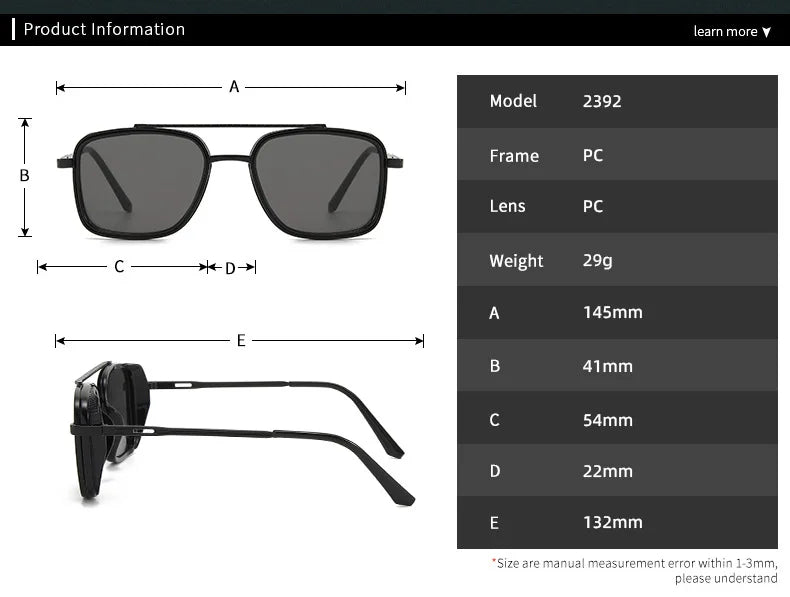 2025 Ins Popular Square Sunglasses Women Men Brand Designer Metal Gradient Steanpunk Sun Glasses for Men Driving Shades UV400