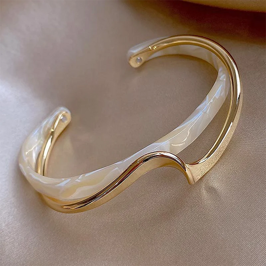White Acrylic Bracelets Board Bend Metal Bangles Womens Hand Bracelets Geometric C- shaped Opening Bracelets Jewelry Gifts