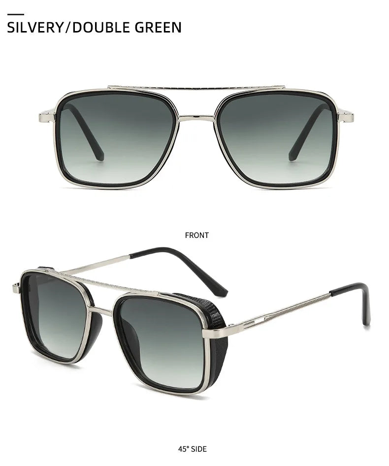 2025 Ins Popular Square Sunglasses Women Men Brand Designer Metal Gradient Steanpunk Sun Glasses for Men Driving Shades UV400