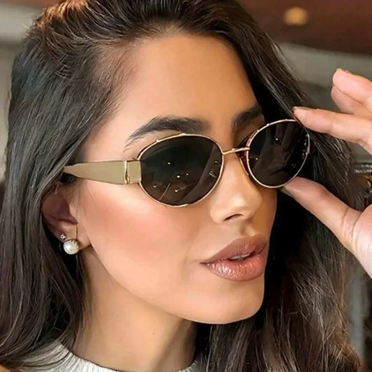 Fashion Small Oval Sunglasses Men Women Luxury Brand Designer Round Sun Glasses Male Classic Casual Driving Eyeglasses Shades