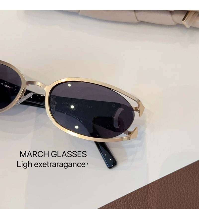 Trendy Brand Sun Glasses New Fashion Women's Sunglasses Oval Classic High-end Women's Retro Versatile Luxury Design Girl Glasses