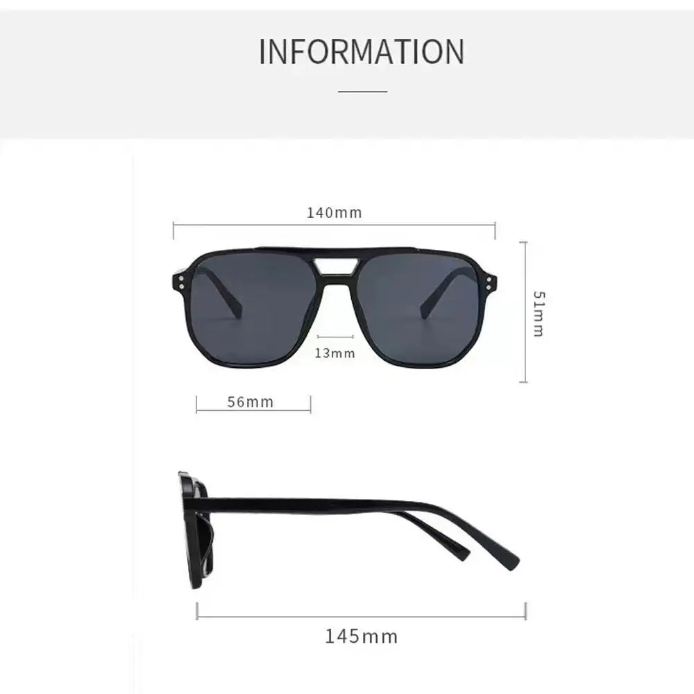 Punk Square Frame Sunglasses Anti-UV Retro Sunglasses Beach Eye Protection Black Shades Glasses for Women Men Travel Accessories