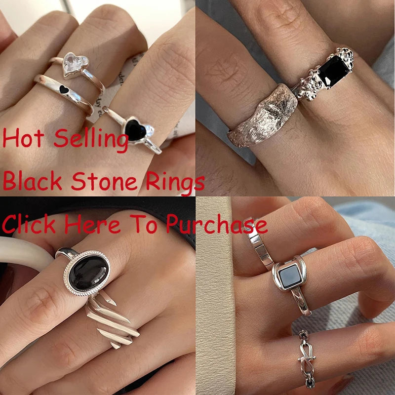 New Fashion Silver Color Open Finger Ring Letters Words Wish Wide Punk Stackable For Women Girl Jewelry Gift Dropship