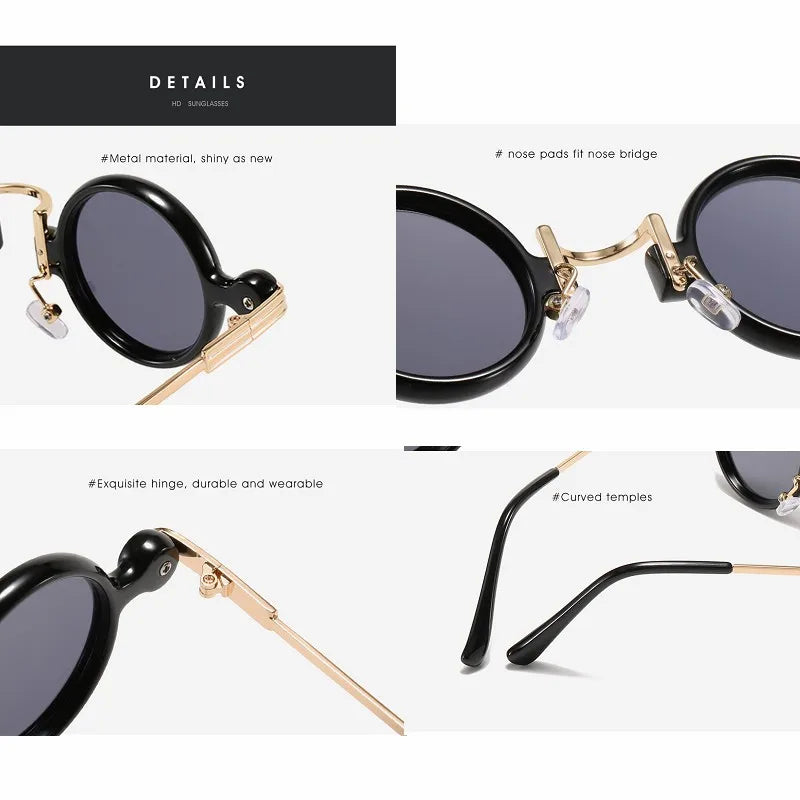 Small Round Sunglasses For Men Women Retro Steampunk Sun Glasses Male Female Metal Frame Eyewear Shades Oculos De Sol UV400