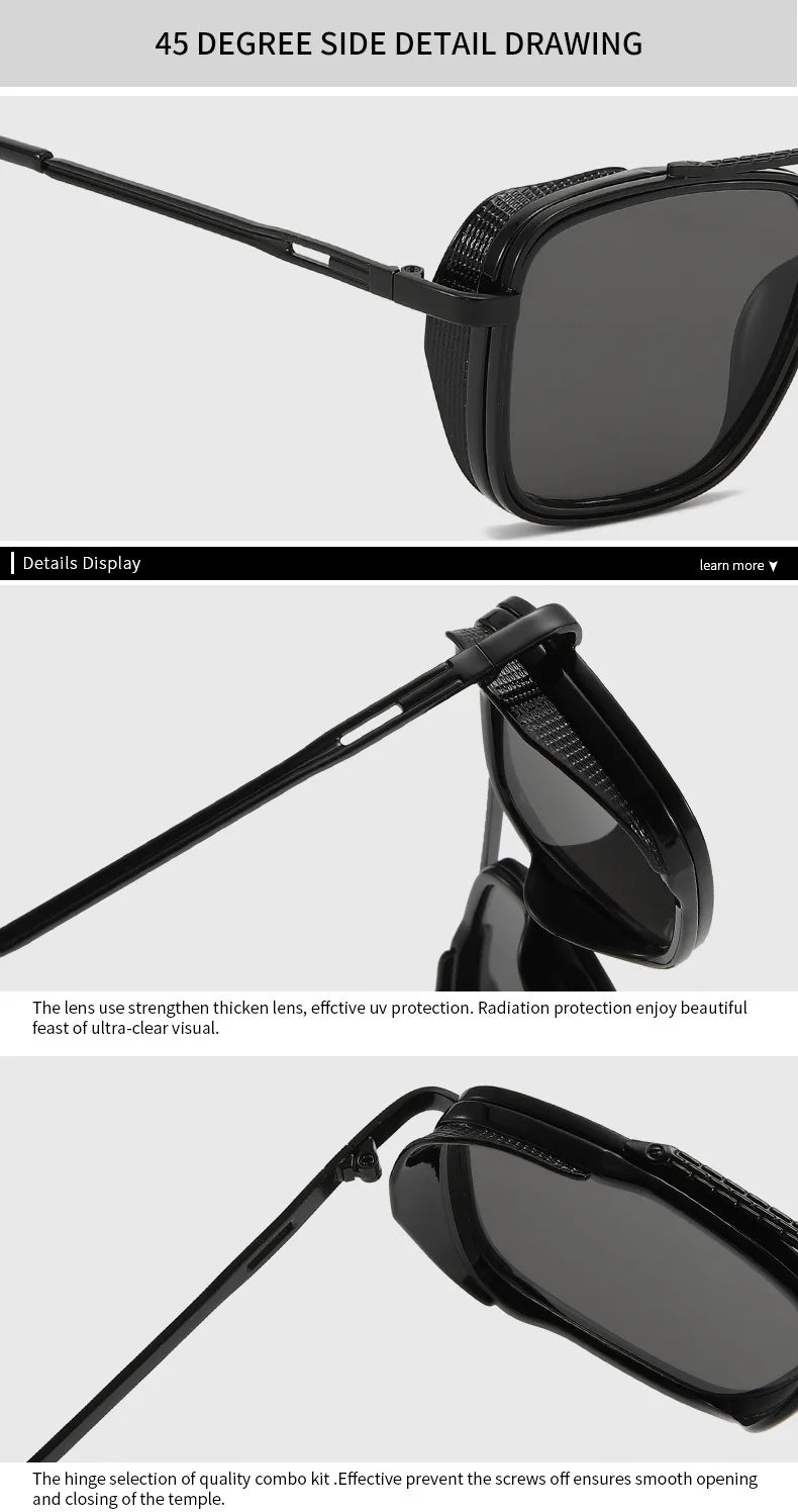 2025 Ins Popular Square Sunglasses Women Men Brand Designer Metal Gradient Steanpunk Sun Glasses for Men Driving Shades UV400