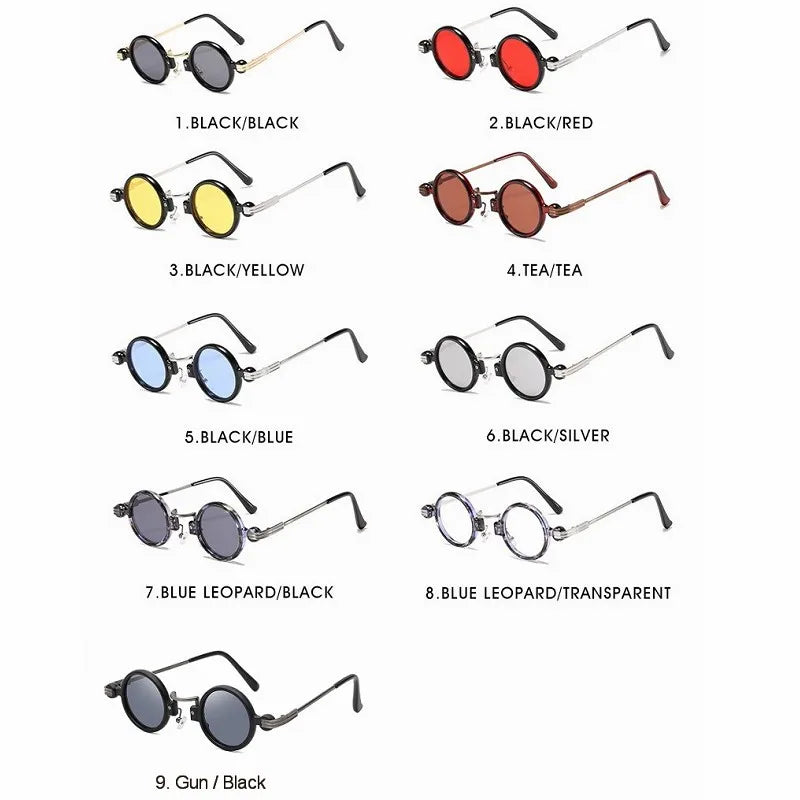 Small Round Sunglasses For Men Women Retro Steampunk Sun Glasses Male Female Metal Frame Eyewear Shades Oculos De Sol UV400