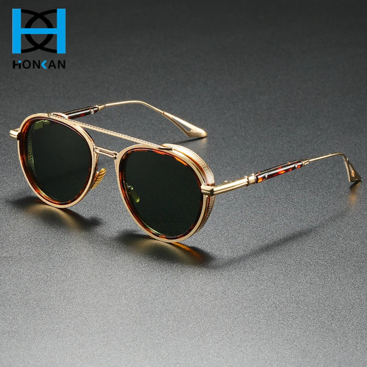 Luxury Round Sunglasses Men New Fashion Outdoor Shades for Driving Women Eyeglasses Trendy Vintage Brand Design Sun Glasses