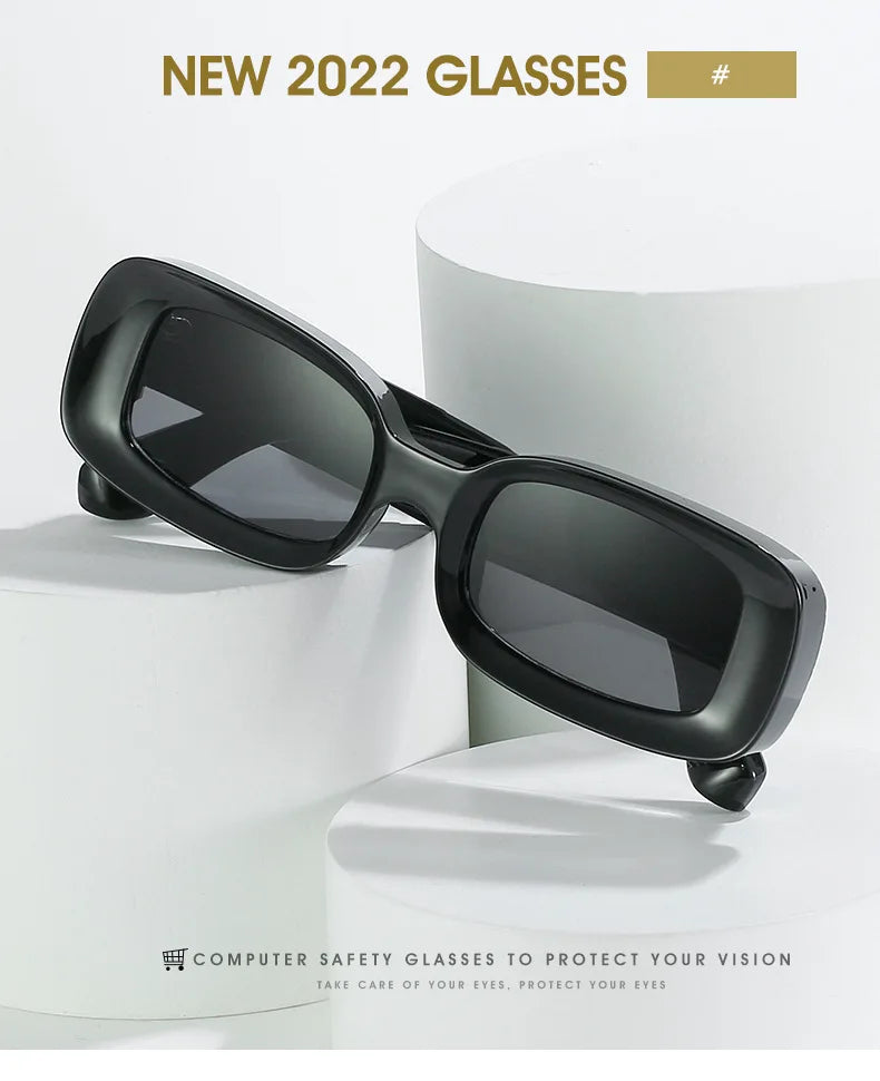 Brand Clear blue Sunglasses Men Women Retro Luxury Designer Sun glasses Vintage Shades Square Glasses Famale Oculos De Sol UV400