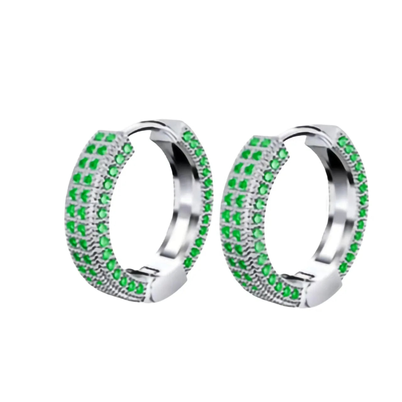 Hip Hop 1pair Bling Golden Black Round Zircon Micro Paved Iced Out Rhinestone Cz Stone Stud Earring Copper Jewelry For Men Women