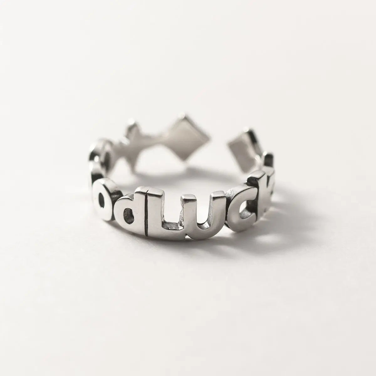 New Fashion Silver Color Open Finger Ring Letters Words Wish Wide Punk Stackable For Women Girl Jewelry Gift Dropship