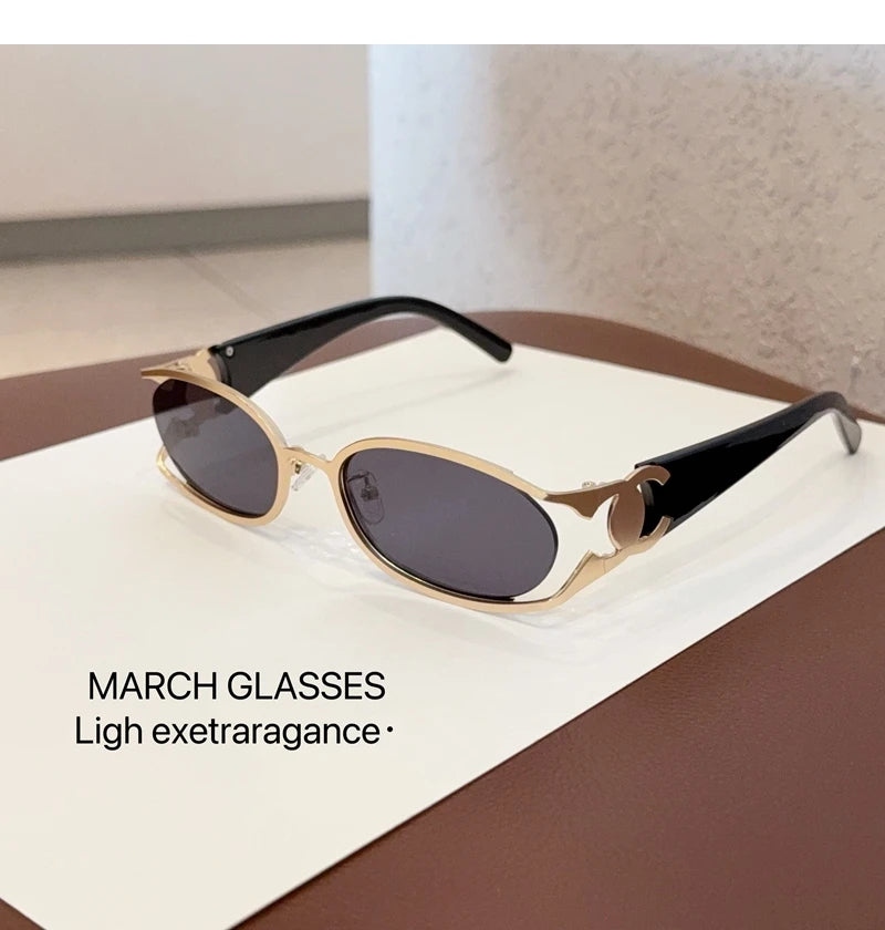 Trendy Brand Sun Glasses New Fashion Women's Sunglasses Oval Classic High-end Women's Retro Versatile Luxury Design Girl Glasses
