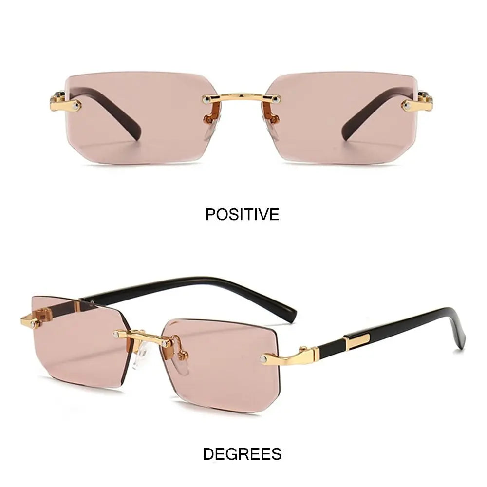 Rimless Sunglasses Rectangle Fashion Popular Women Men Shades Small Square Sun Glasses For Female male Summer Traveling Oculos