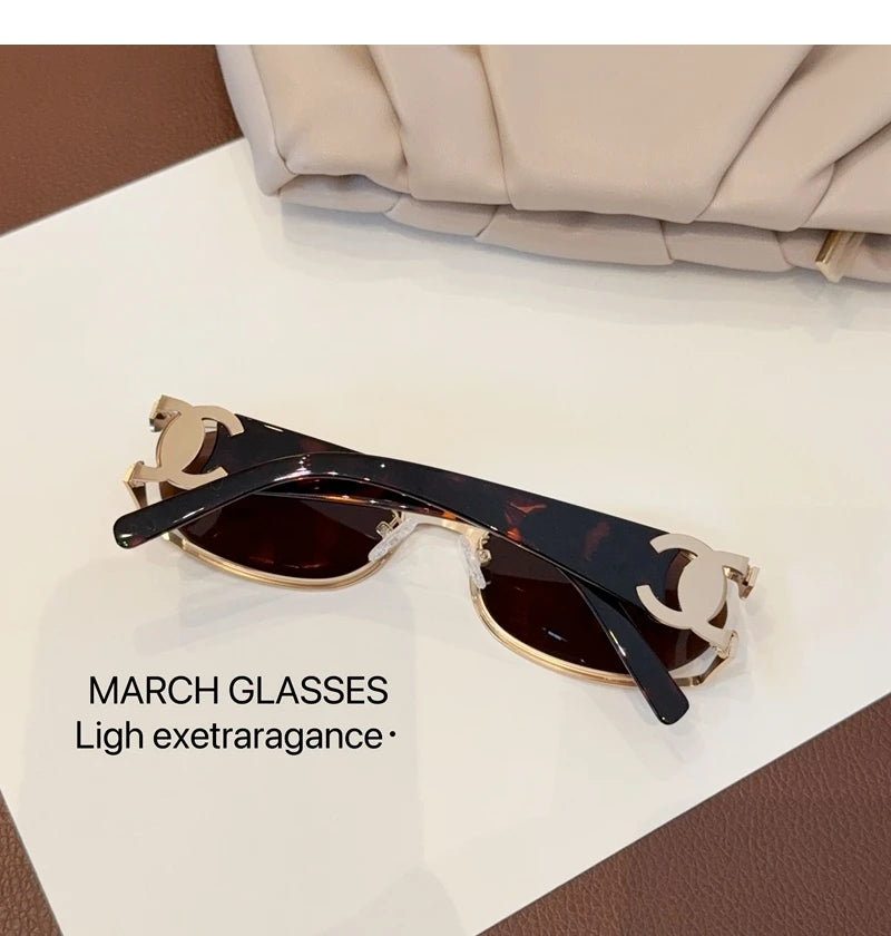 Trendy Brand Sun Glasses New Fashion Women's Sunglasses Oval Classic High-end Women's Retro Versatile Luxury Design Girl Glasses