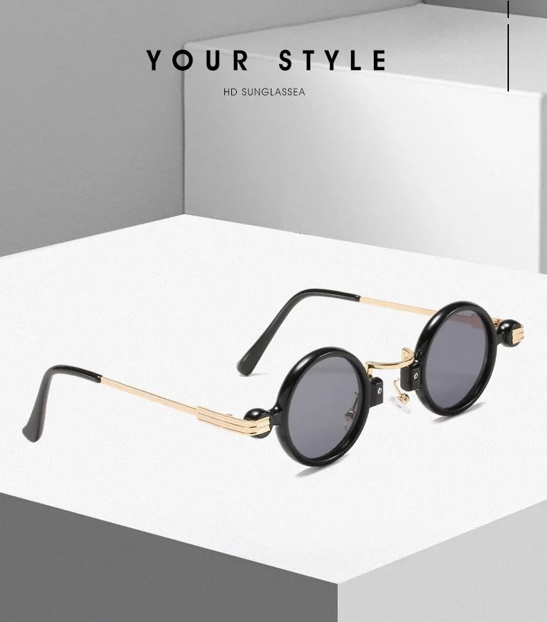 Small Round Sunglasses For Men Women Retro Steampunk Sun Glasses Male Female Metal Frame Eyewear Shades Oculos De Sol UV400