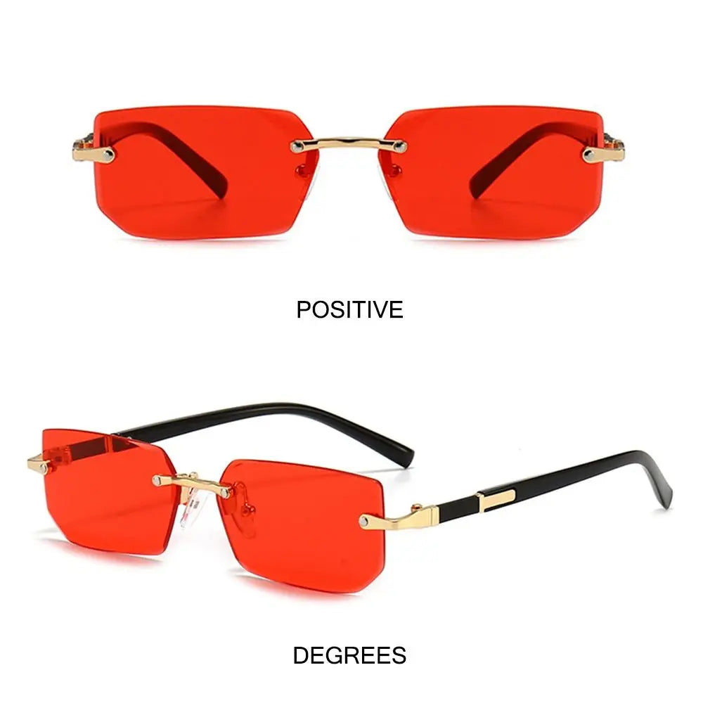 Rimless Sunglasses Rectangle Fashion Popular Women Men Shades Small Square Sun Glasses For Female male Summer Traveling Oculos