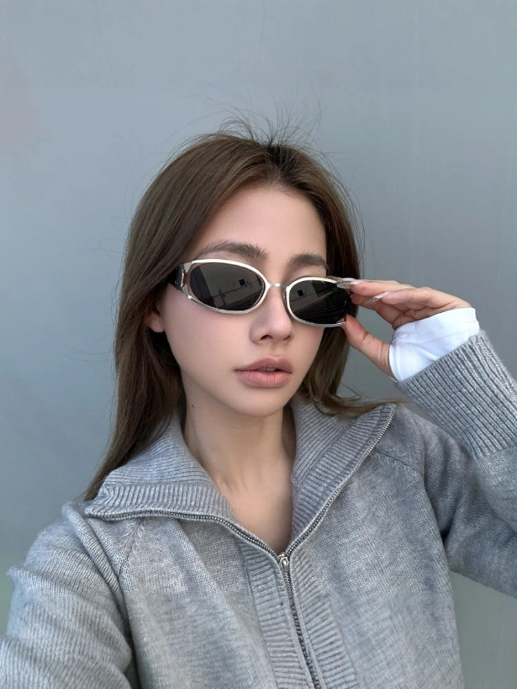 Trendy Brand Sun Glasses New Fashion Women's Sunglasses Oval Classic High-end Women's Retro Versatile Luxury Design Girl Glasses