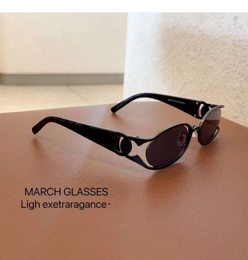 Trendy Brand Sun Glasses New Fashion Women's Sunglasses Oval Classic High-end Women's Retro Versatile Luxury Design Girl Glasses