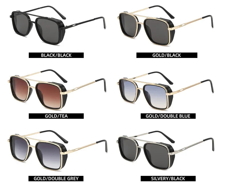 2025 Ins Popular Square Sunglasses Women Men Brand Designer Metal Gradient Steanpunk Sun Glasses for Men Driving Shades UV400