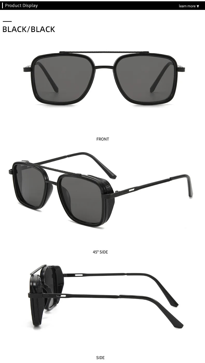 2025 Ins Popular Square Sunglasses Women Men Brand Designer Metal Gradient Steanpunk Sun Glasses for Men Driving Shades UV400