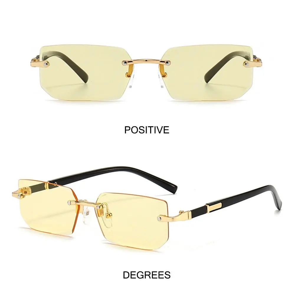 Rimless Sunglasses Rectangle Fashion Popular Women Men Shades Small Square Sun Glasses For Female male Summer Traveling Oculos