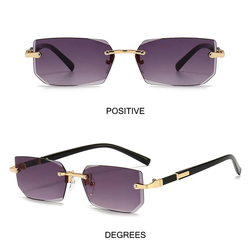 Rimless Sunglasses Rectangle Fashion Popular Women Men Shades Small Square Sun Glasses For Female male Summer Traveling Oculos