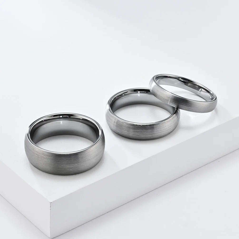 New 4/6/8mm Matte Brushed Tungsten Carbide Ring for Men