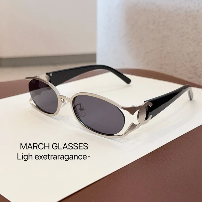 Trendy Brand Sun Glasses New Fashion Women's Sunglasses Oval Classic High-end Women's Retro Versatile Luxury Design Girl Glasses