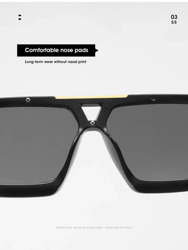 Letter V Sunglasses For Women Men Fashion Retro Square Frame Driving Black UV400 Lens Sun Glasses Trend Design Unisex Eyewear